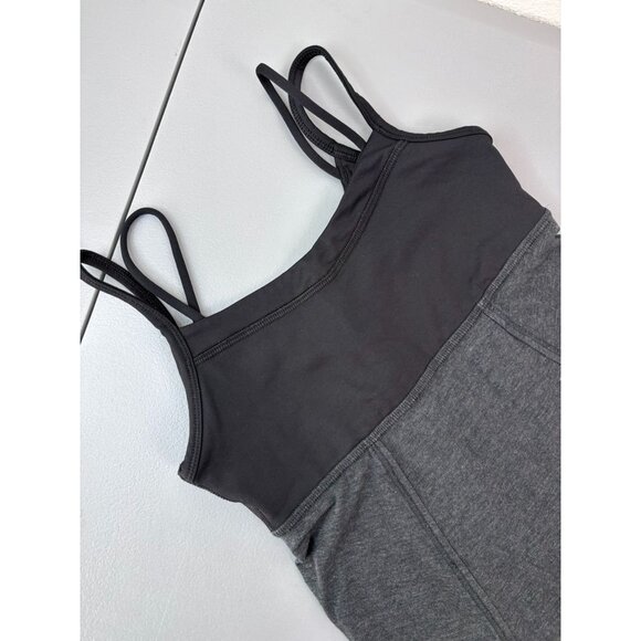 Lululemon Ivivva girls 8 black grey athletic tank top built in bra - Picture 2 of 6